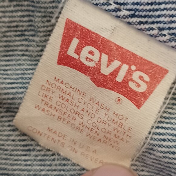 Vintage 80s Levis Denim Blue Jean Trucker Jacket 70506-0217 Size 46 Made in USA - Picture 9 of 16